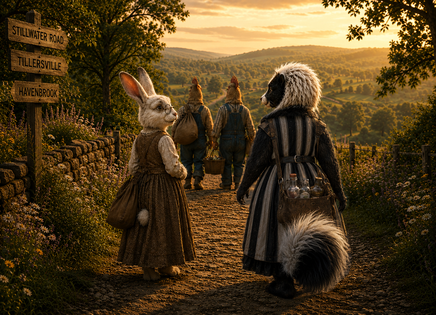 Smudge and Pippin leaving Havenbrook